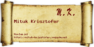 Mituk Krisztofer névjegykártya